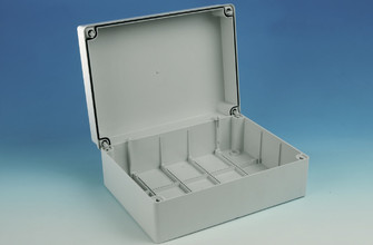 Boxes with plastic hinge and screws